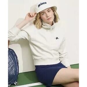 Prince Pickleball Women's S French Terry 1/4 Zip Pullover Sweatshirt Cream NWT